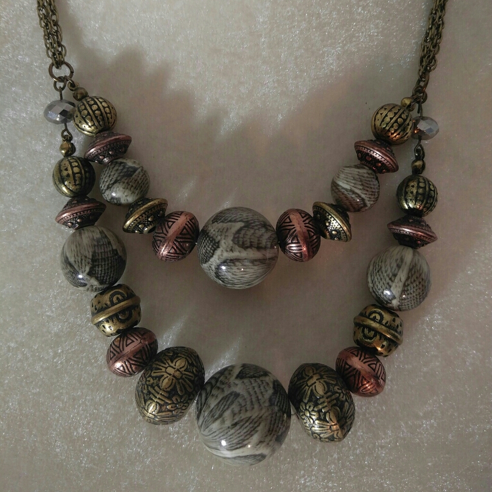 Double Stranded Beaded Necklace